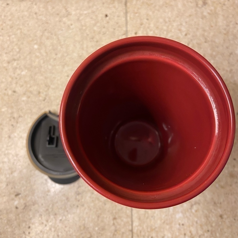 Christmas STARBUCKS holiday pointsettia 12 oz travel mug.in rich red - Picture 5 of 14